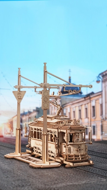 RoboTime 3D dřevěné mechanické puzzle Tramvaj