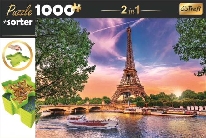 TREFL Puzzle s třídičem 2v1 Eiffelova věž, Paříž 1000 dílků