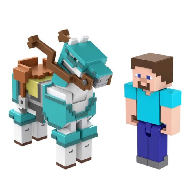 Minecraft figurka Steve a kůň