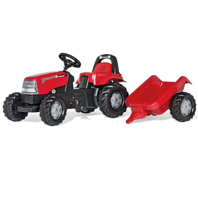 Dětský pedálový traktor s přívěsem Case Červený