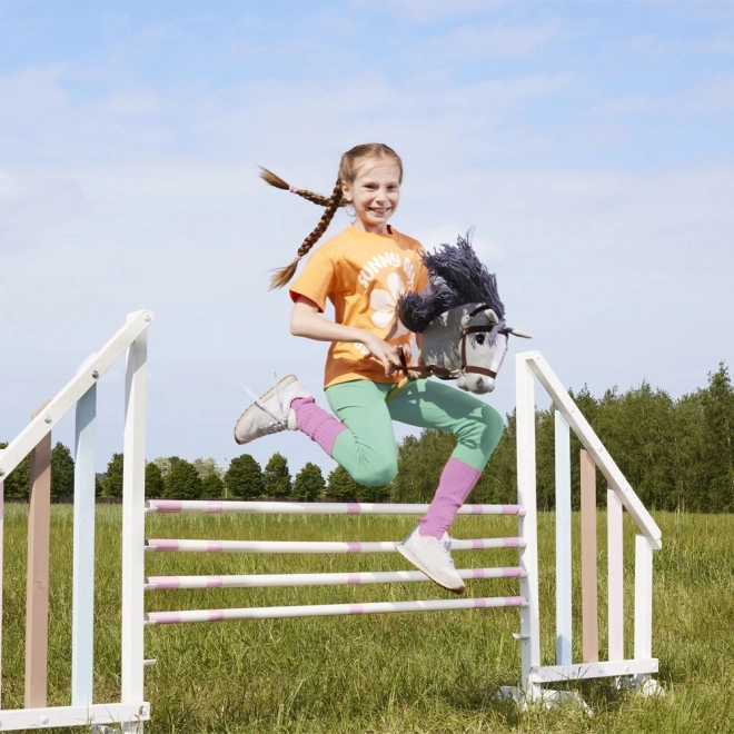 Hobby kůň HOPPIHORSE stick horse A3 šedý