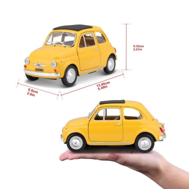 Bburago 1:24 Fiat 500 F 1965 žlutá 18-22098