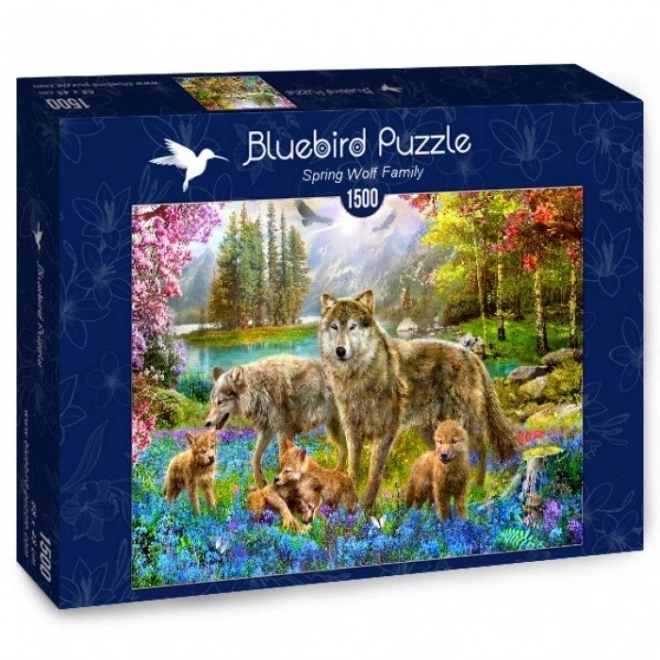 Puzzle vlčí smečka na jaře 1500 dílků