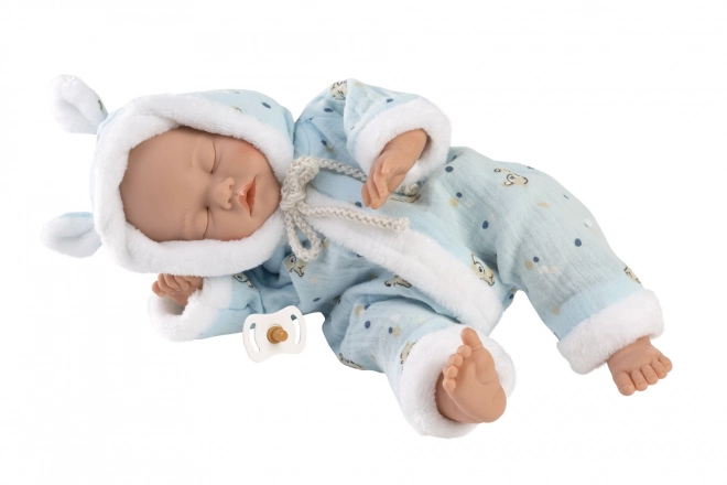 Llorens 63301 LITTLE BABY - spící realistická panenka miminko s měkkým látkovým tělem - 32 cm