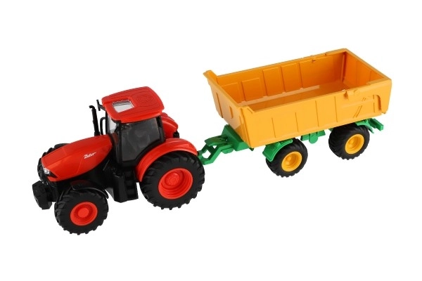 Traktor Zetor RC s valníkem plast 42cm 2,4GHz dobíjecí pack + baterie se zvukem v krabici