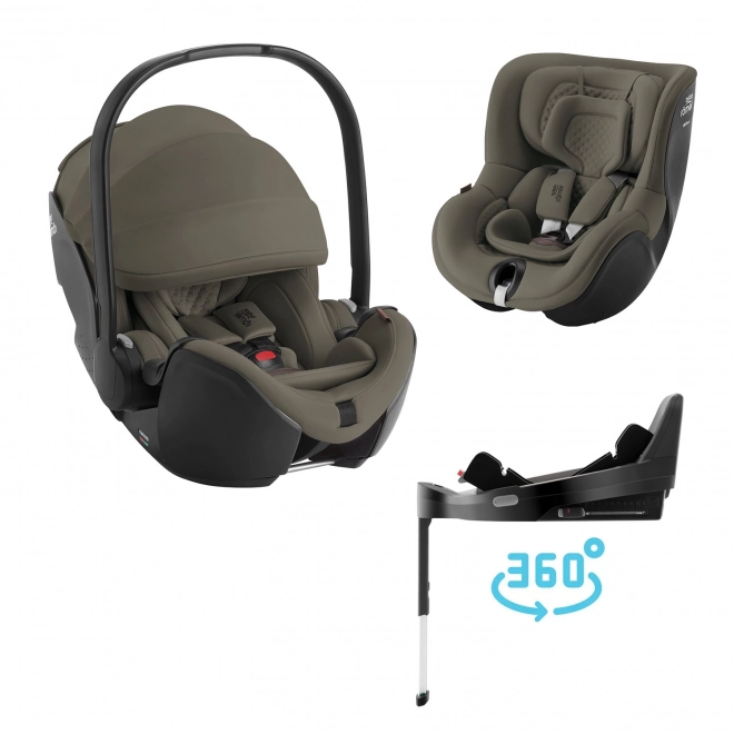 Sada autosedačky Britax Römer Baby-Safe Pro s Vario Base 5Z a autosedačka Dualfix 5Z Lux Urban Olive