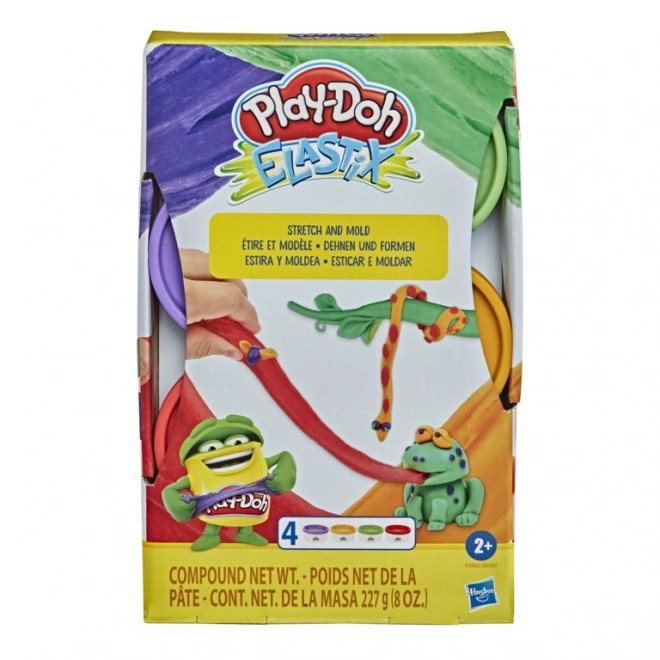 Play-Doh Elastix – Růžová, tyrkysová, žlutá, modrá