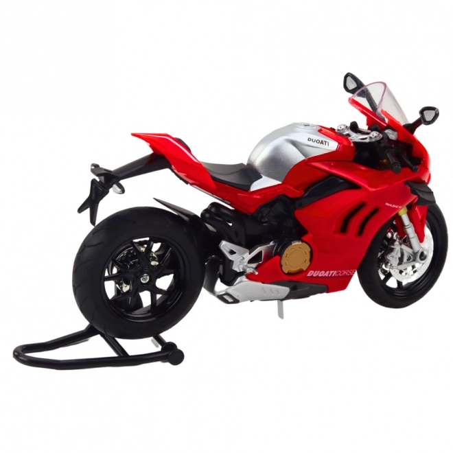 Sportovní kovový motocykl se světly a zvuky červený 1:12