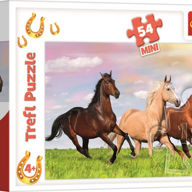 TREFL Puzzle Svět koní: Cvalem přes louku 54 dílků