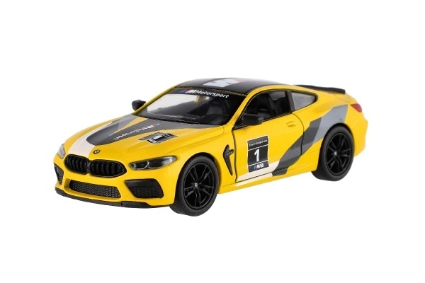 Auto Kinsmart BMW M8 Competition Coupé 1:38 kov/plast 12,5cm 4 barvy na zpětné natažení 12ks v boxu