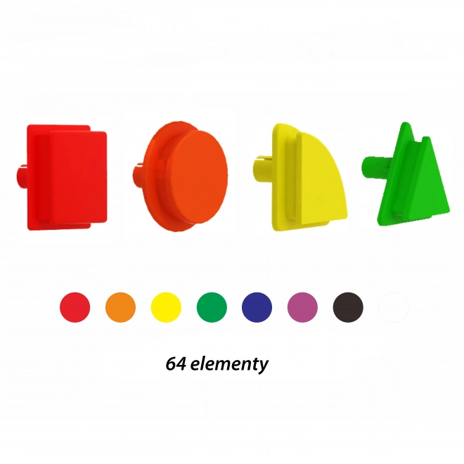 Masterkidz sada kolíčků ve tvaru geometrických forem 64 ks pro STEM tabule