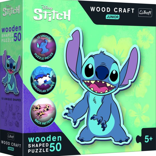 Dřevěné puzzle junior Lilo & Stitch 50 dílků