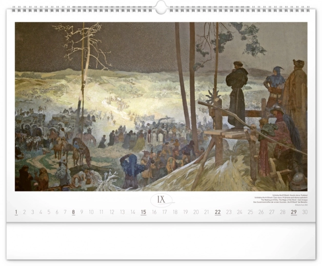 Nástěnný kalendář Slovanská epopej – Alfons Mucha 2024, 48 × 33 cm