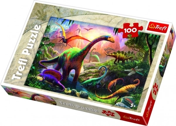 Puzzle Dinosauři 100 dílků 41x27,5cm v krabici 29x20x4cm