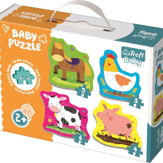 TREFL Baby puzzle Zvířata na farmě 4v1 (3,4,5,6 dílků)
