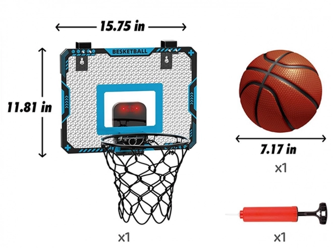 Basketbalová deska s míčem a pumpičkou