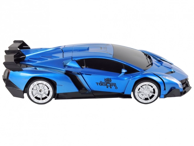 Robotické auto transformace R/C 1:10 Modré ovládání gesty
