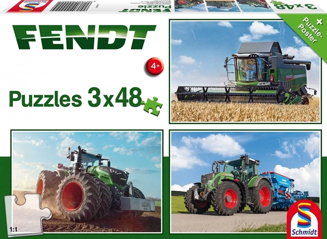 SCHMIDT Puzzle Traktory Fendt 3x48 dílků