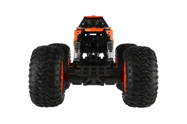 Auto RC Off-Road terénní 2,4GHz plast 32cm dobíjecí pack+baterie oranžové v krabici 38x23x26cm