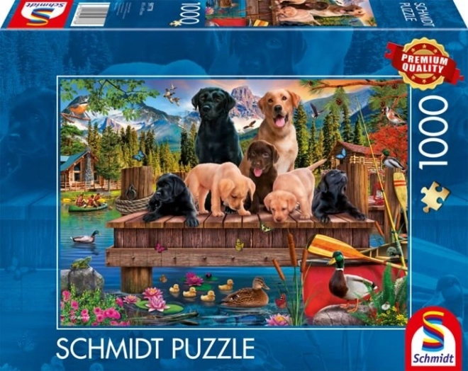 SCHMIDT Puzzle Psí rodinka u jezera 1000 dílků