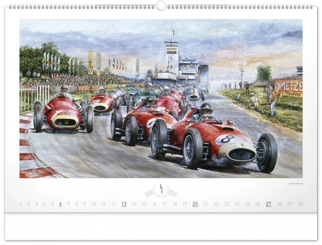 NOTIQUE Nástěnný kalendář Oldtimers – Václav Zapadlík 2025, 64 x 42 cm