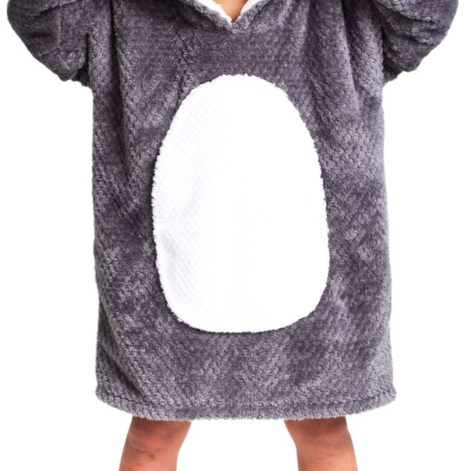 Cozy Noxxiez CH323 Tučňák - hřejivá televizní mikinová deka s kapucí pro děti 7 - 12 let