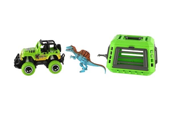 RC auto s vlekem a dinosaurem se světelnými a zvukovými efekty