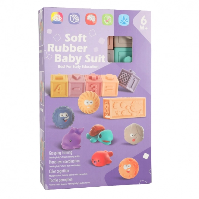 Barevná edukační soft puzzle s míčky