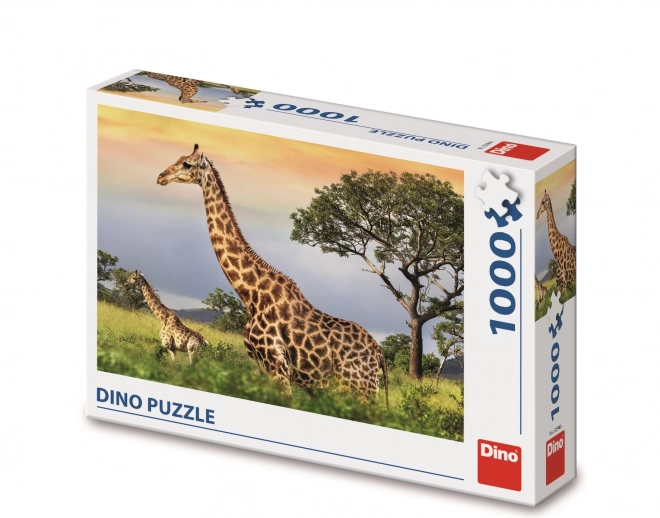 Puzzle Žirafí rodina 1000 dílků