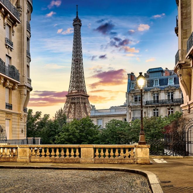 Puzzle 1000 prvků Procházka Paříží při západu slunce