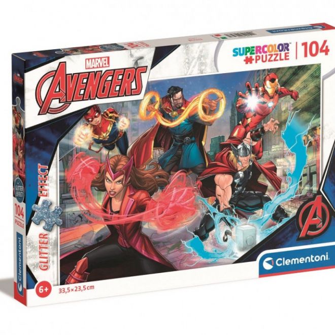 Puzzle se třpytkami 104 dílků The Avengers