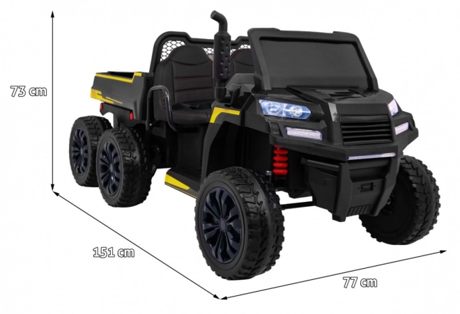 Auto Farmer Truck pro 2 děti Black + pohon 4x4 + Remote Control + Kiper + Audio LED