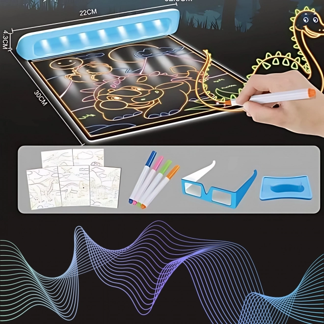 WOOPIE Magnetická 3D Tabule s LED Podsvícením pro Kreslení