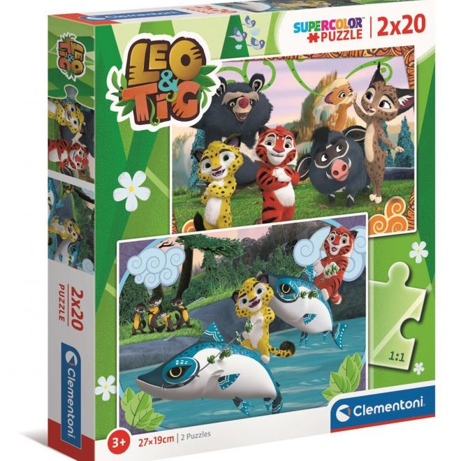 CLEMENTONI Puzzle Leo a Tig 2x20 dílků