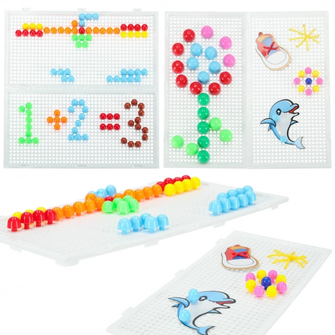 Puzzle kolíčky houby + sada pro výuku vázání 603ks