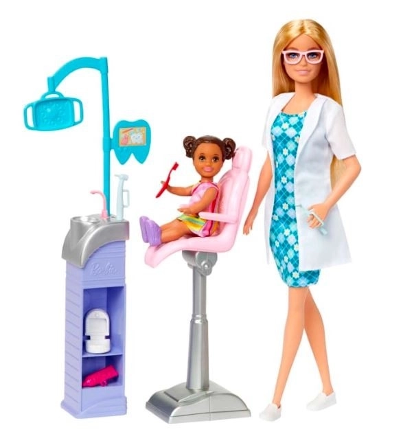 Barbie Povolání herní set s panenkou - zubařka blondýnka