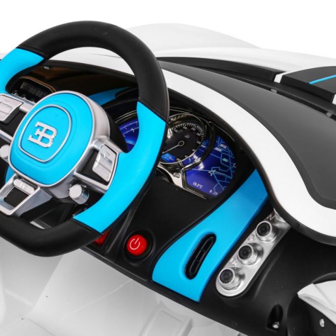 Bugatti Divo Dětské autíčko na baterie bílé + dálkové ovládání + EVA + pomalý start + LED MP3