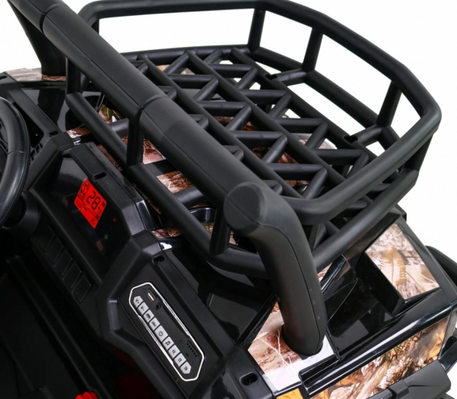 Buggy UTV Off-road pro děti černá + dálkové ovládání + nosič zavazadel + pomalý start + EVA + MP3 LED