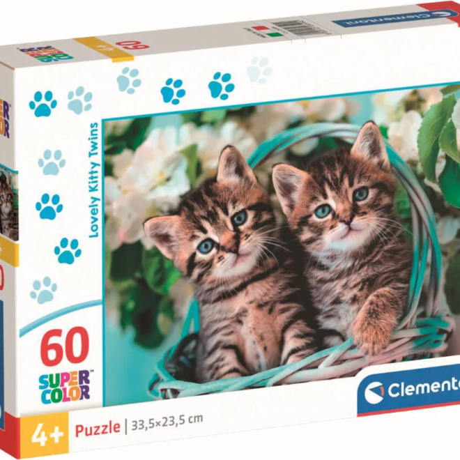 CLEMENTONI Puzzle Koťátka dvojčátka 60 dílků