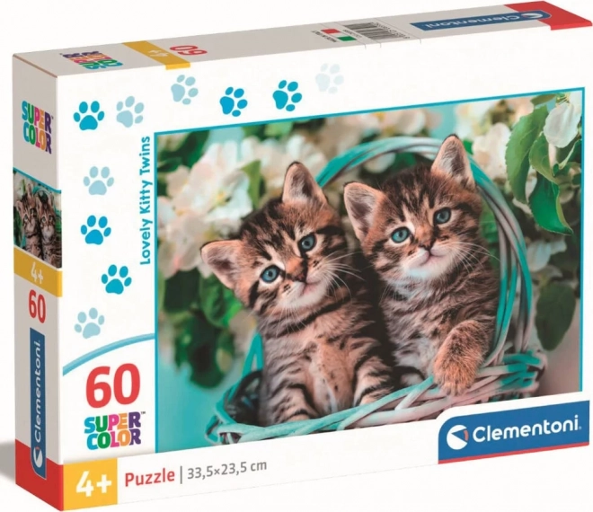 CLEMENTONI Puzzle Koťátka dvojčátka 60 dílků