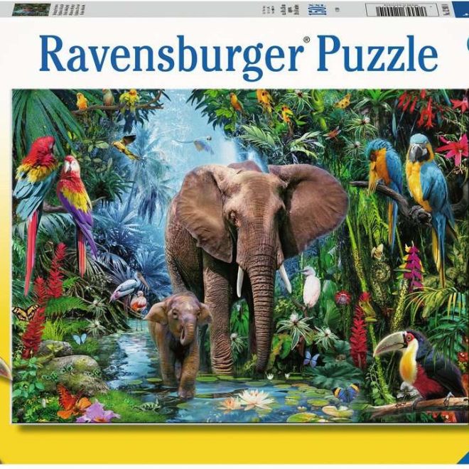 RAVENSBURGER Puzzle Sloni v džungli XXL 150 dílků