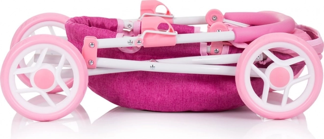 CHIPOLINO Hluboký kočárek pro panenky Daisy Pink linen