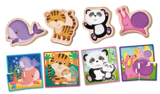 Montessori Dřevěné puzzle se zvířaty