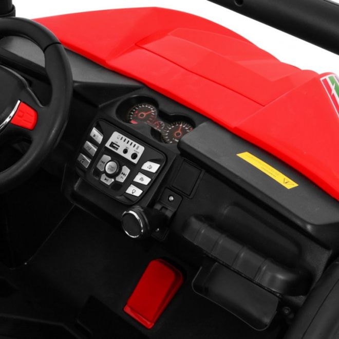 Dětská terénní buggy Grand Lift Červená + pohon 4x4 + dálkové ovládání + nosič zavazadel + rádio MP3 + LED dioda