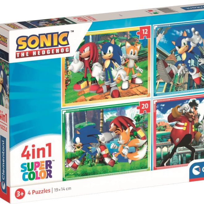 CLEMENTONI Puzzle Sonic 4v1 (12+16+20+24 dílků)