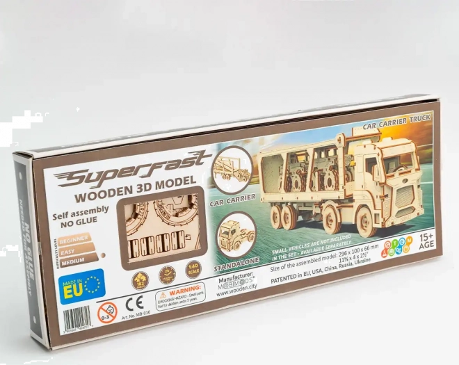 WOODEN CITY 3D puzzle Superfast Car Carrier Truck