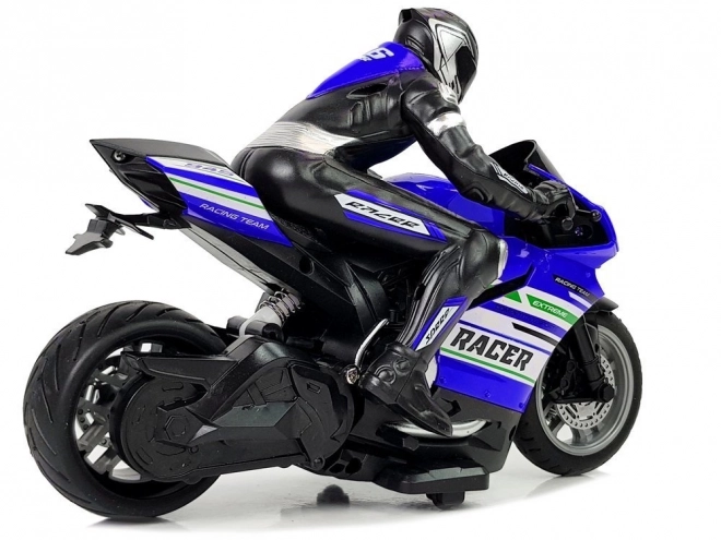 Sportovní závodní motocykl na dálkové ovládání 2.4G Range 35m Blue