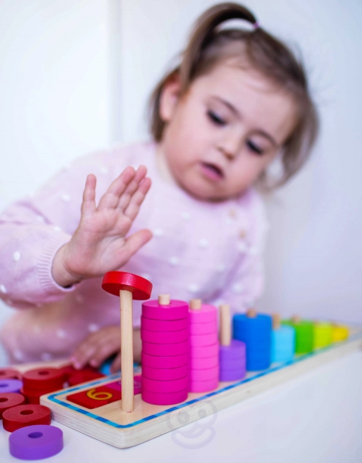 Woopie zelený Montessori učící puzzle počítání a barvy