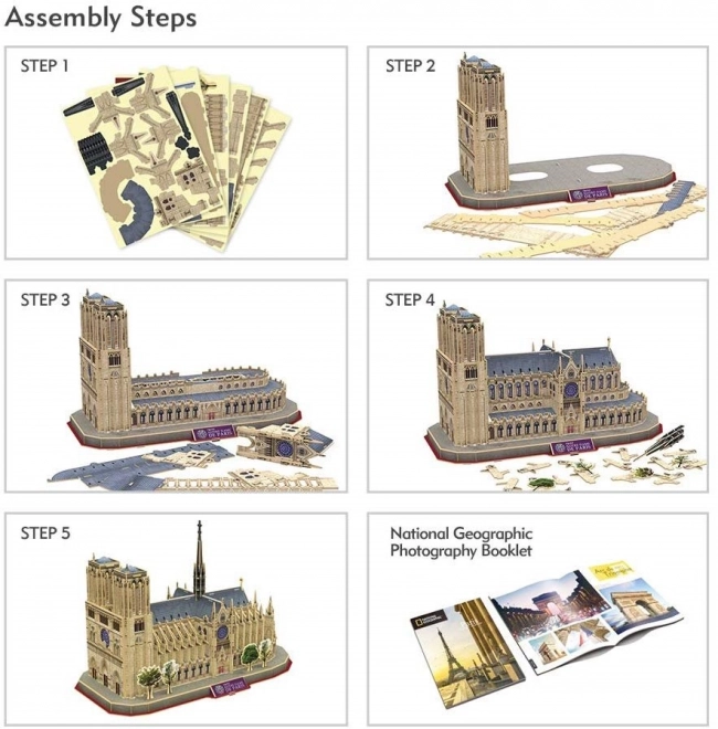 Puzzle 3D NG Notre Dame 128 dílků