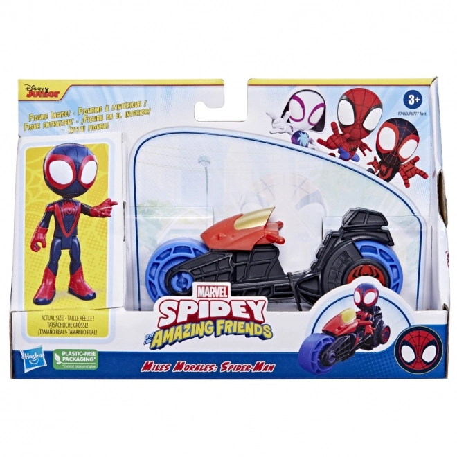 Spiderman Saf motocykl a figurka – Miles Morales
